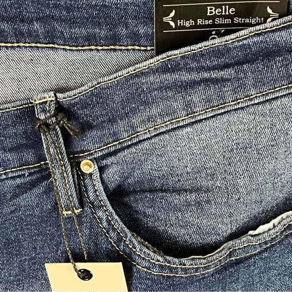Nanette Lepore Belle High Rise Slim Straight Jeans Size 24 - Picture 8 of 11